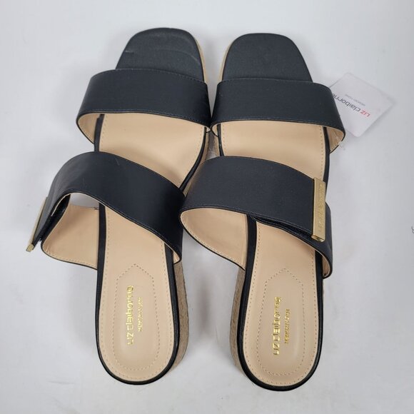 Liz Claiborne Embrook Women's Black Wedge Sandals 106-2451 US Size 10M NWT - Picture 5 of 9